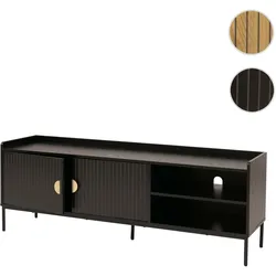 TV-Rack HWC-O39, TV-Board Fernsehtisch Lowboard TV-Schrank Kommode, Melamin MDF 56x150x40cm ~ Holzoptik schwarz
