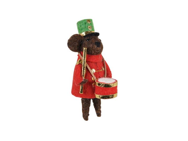 Weihnachtsbaumschmuck Maus mit Trommel, mehrfarbig