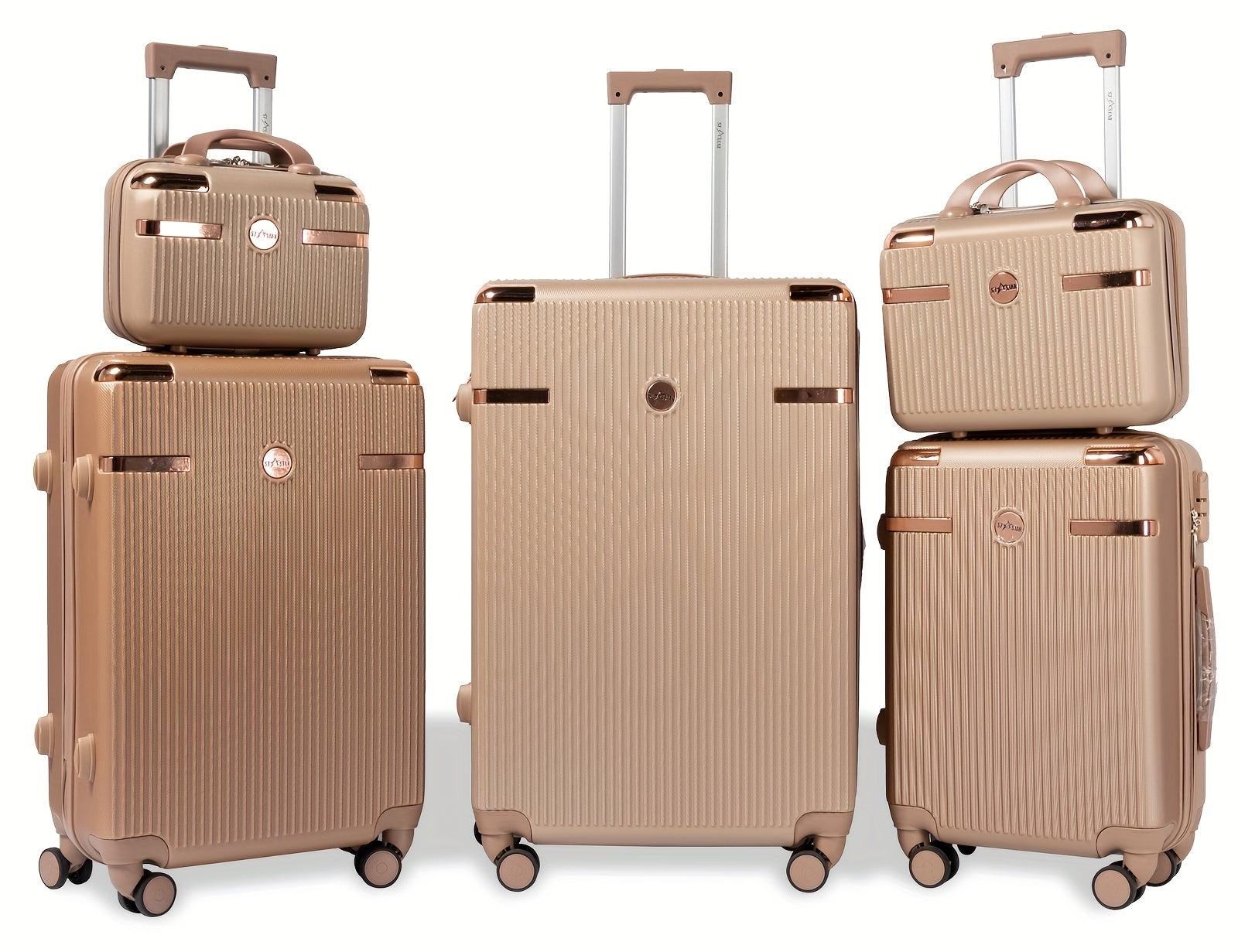 Koffer-Set - Reisekoffer - Gepäck - Spinner-Koffer - Handgepäck - 5-teiliges Set - ABS-Hartschale