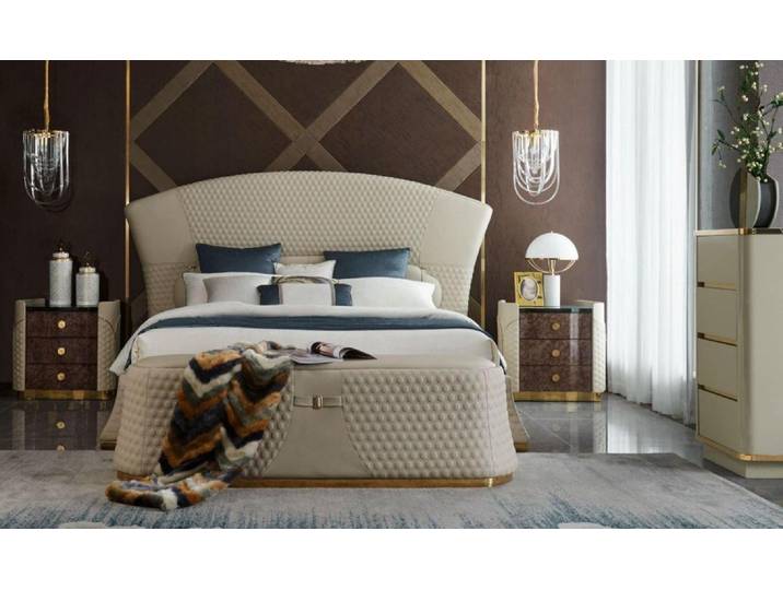 Xlmoebel Polsterbett Luxus Polsterbett aus Leder in modernem Design (Bett), Hergestellt in Europa