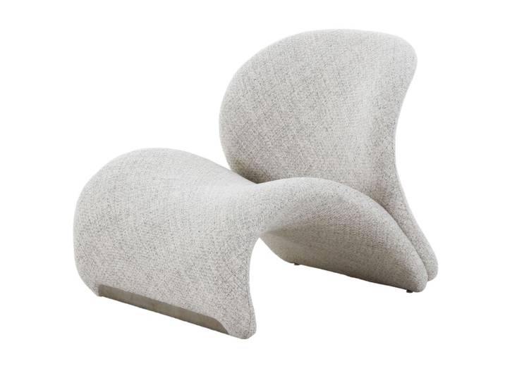 Fauteuil lounge en tissu sable