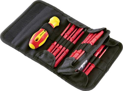 TOOLCRAFT WHS-017 Elektrotechnik und Feinwerktechnik, Elektriker, VDE, Werkstatt Wechselklinge 17teilig Schlitz, Außen-Sechsrund