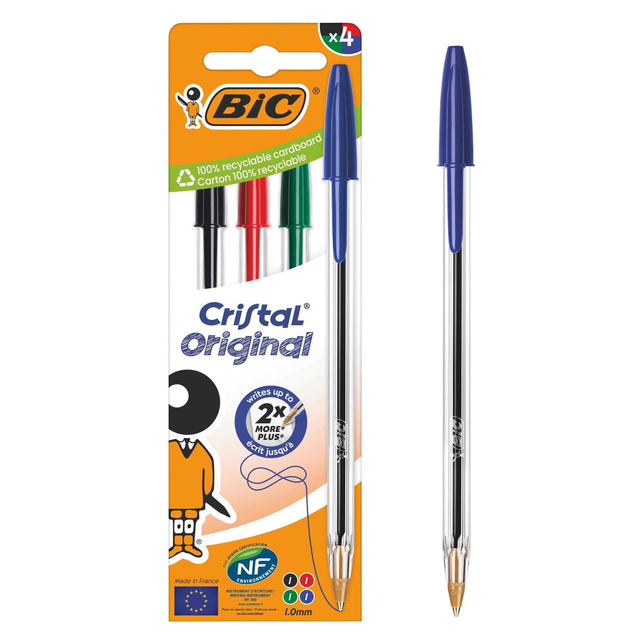 Magni BIC Kugelschreiber Cristal 4 Farben sortiert Box 4 (4x) (516834)