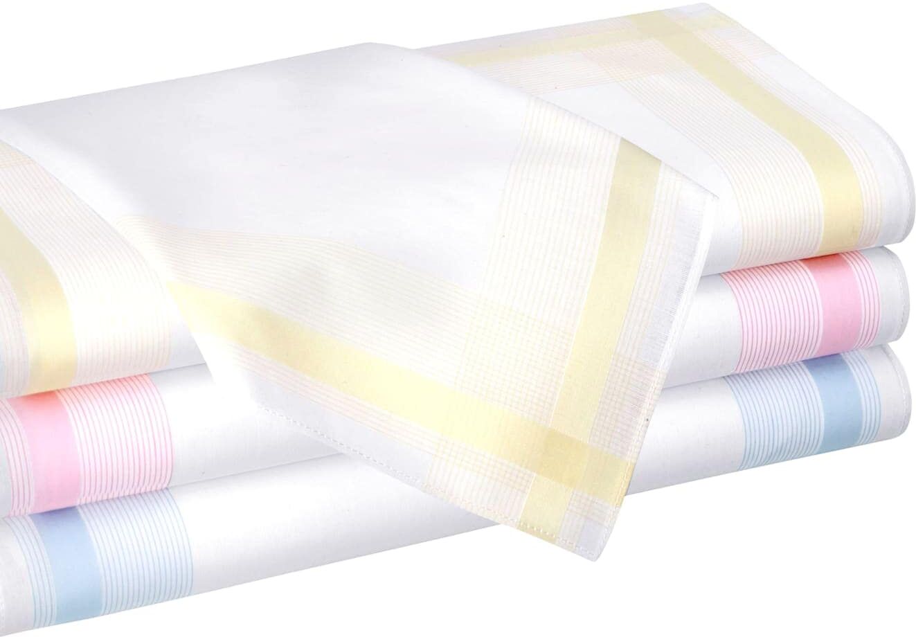 Taschentuch, Damen, Gr. 8-Stück-Packung, bunt (farbig, sortiert), Baumwolle, gemustert, Modetücher Taschentuch farbig, sortiert 8-Stück-Packung