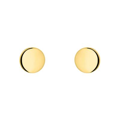 Paar Ohrstecker AMOR "Plättchen, Kreis, rund", gold (gelbgoldfarben), Ohrringe, Damen, Gelbgold 375, Made in Germany