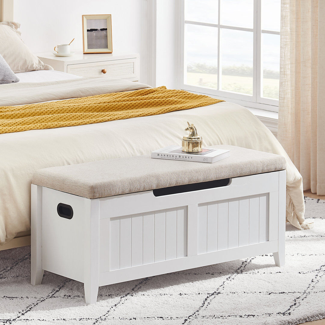 idealhouse Storage Bench White 46cm H X 100.1cm W X 39.9cm D