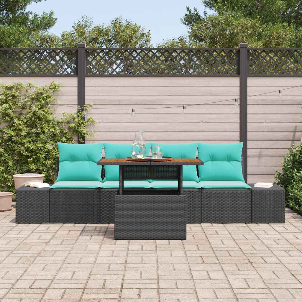 vidaXL Ensemble de salle à manger pour jardin 5 pc 4 place Noir
