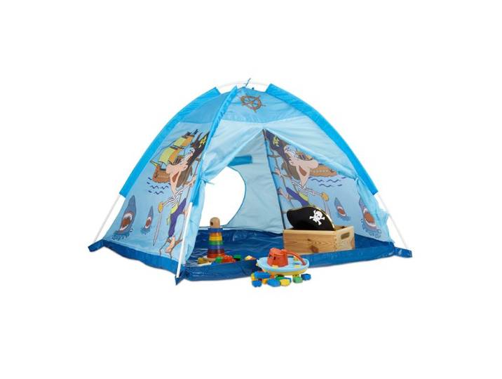 Relaxdays Tente pirate pour enfants bleu