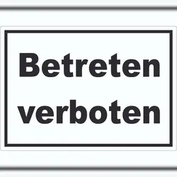 HB-Druck Betreten verboten Schild schwarz-weiß A5 (148x210mm)
