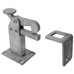 Torfeststeller, feuerverzinkt, zum Aufschrauben, Höhe 95 mm, Platten BxT 65x50mm