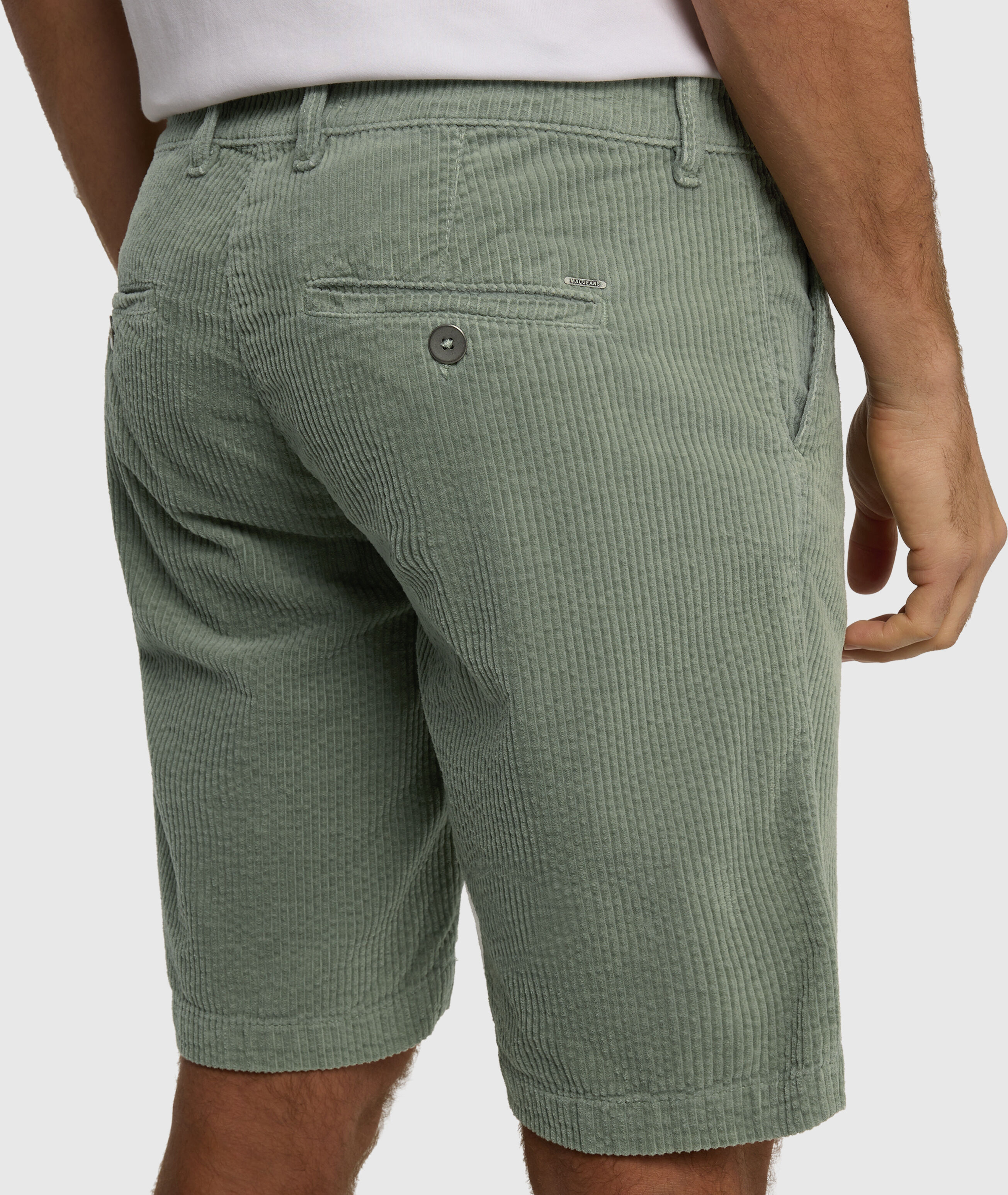 Bermudas MAC "Liam Bermuda", Herren, Gr. 33, N-Gr, iceberg grün ppt, Cord, Obermaterial: 99% Baumwolle, 1% Elasthan, unifarben, Hosen Bermudas, aus elastischem Cord