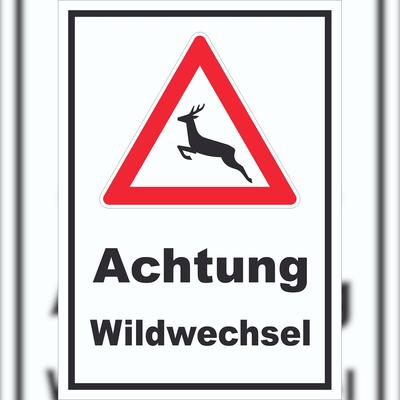 HB-Druck Schild Achtung Wildwechsel A0 (841x1189mm)