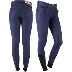 QHP Reithose Denim Full-Grip men Blau 2019, Größe: 44