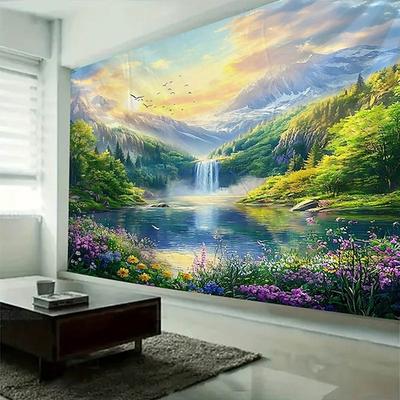 Pflanze Blume Wasser Landschaft Wandteppich Kunst große Wandteppich Wandbild Dekor Fotografie Hintergrund Decke Vorhang Haus Schlafzimmer Wohnzimmer Dekoration
