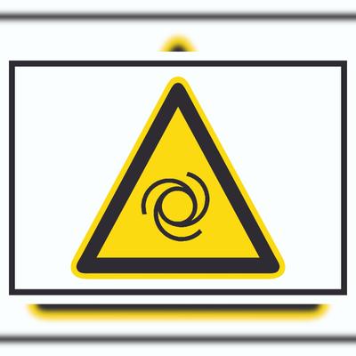 HB-Druck Achtung Automatischer Anlauf Symbol A6 (105x148mm) Schild