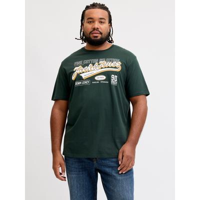 T-Shirt "JJELOGO TEE SS O-NECK 2 COL AW26 SN PLS", Herren, Gr. 4XL, scarab, Jersey, Obermaterial: 100% Baumwolle, JACK & JONES PLUSSIZE, normal, Rundhals, Shirts T-Shirt, aus reiner Baumwolle, mit geradem Abschluss am Rumpf, in Plus Size