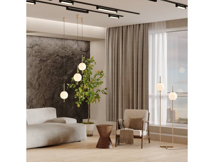 MAYTONI DECORATIVE LIGHTING LED-Pendelleuchte The Sixth Sense Messing Glas Metall 400 LM 3000K Für Wohnzimmer , Küche , Schlafzimmer , Esszimmer , Büro