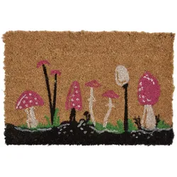 KOKOS-FUSSMATTE 40/60 cm mit Pilz-Motiv