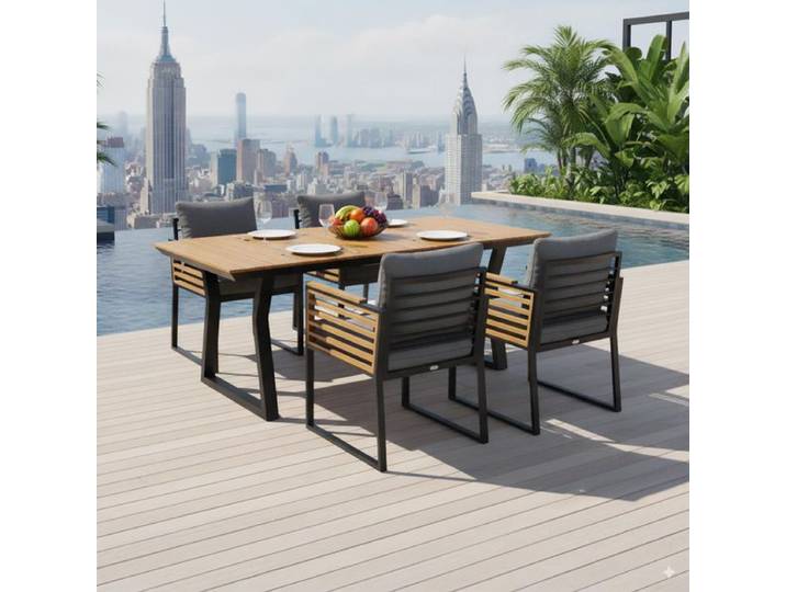 OUTLIV. New York City Gartenmöbel-Set M (4 Plätze) Tisch 200x90cm