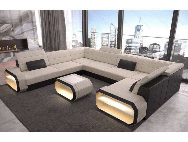 Stoff Wohnlandschaft Verona U-Form
