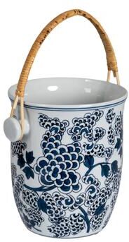 Storied Home Ceramic Wine Cooler with Bamboo Handles