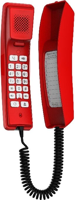 Fanvil Téléphone fixe H2U Rouge Téléphone mural IP conçu pour les hôtels et les bâtiments publics