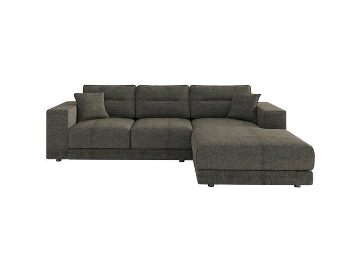 Livetastic Ecksofa Verona, Braun, Kunststoff, 4-Sitzer, Füllung: Daunen, Silikon,Silikon, Ottomane rechts, L-Form, 272x195 cm, Made in EU, planbar, Rücken echt, individuell planbar, Wohnzimmer, Sofas & Couches, Wohnlandschaften, Ecksofas