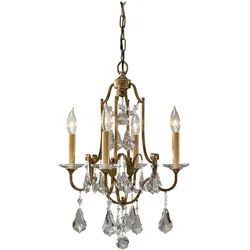 Elstead Lighting, Kronleuchter, Valentina Kronleuchter E14 4-fach Oxidierte Bronze (41 cm)