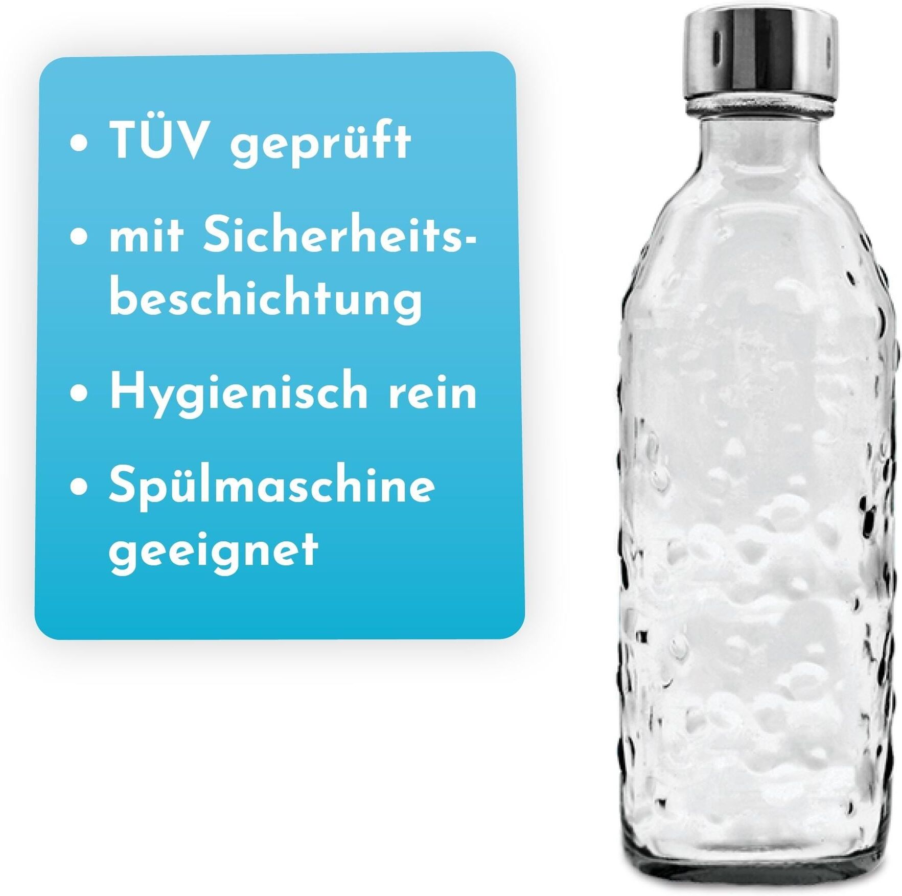 Wassersprudler Flasche "0.7 l mit Twin", transparent (bunt), Karaffen, Wassersprudler Flasche bunt Einheitsgröße