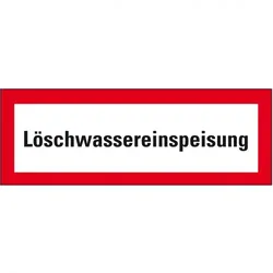 Aufkleber I Feuerwehrschild Löschwassereinspeisung, Folie, selbstklebend, 420x148mm, DIN 4066