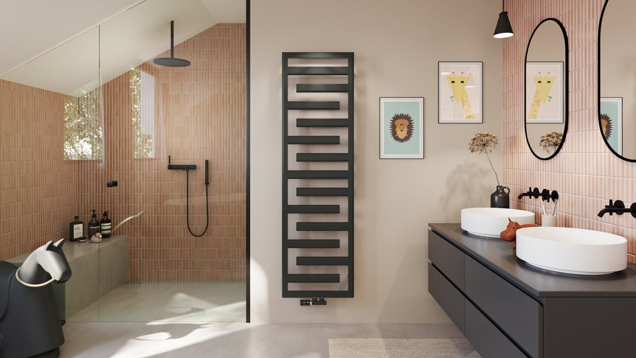 Zehnder Design-Heizkörper Tetris, 1100 x 500 mm, Traffic White, Warmwasserbetrieb, ZTE01150B100000 ZTE01150B100000