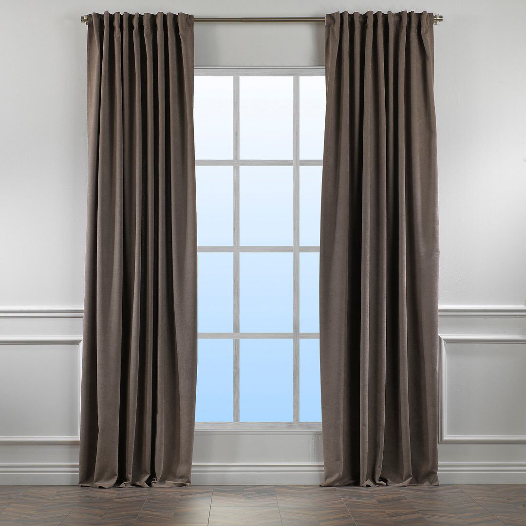 Noine Home Deco Room Darkening Single Curtain Panel Stone 260cm Width x 265cm Drop