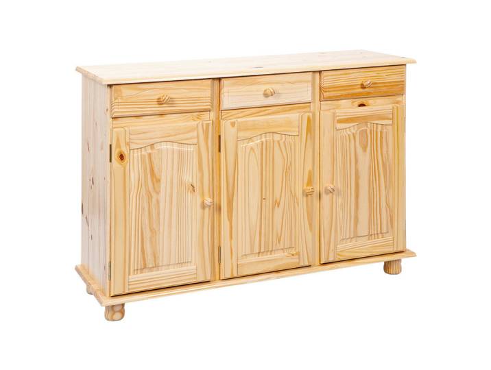 Mid.you Kommode, Naturfarben, Holz, Kiefer, massiv,massiv,massiv, 2 Fächer, 3 Schublade(n) Schubladen, 130x87x43 cm, stehend, Kleinmöbel, Kommoden, Kommoden