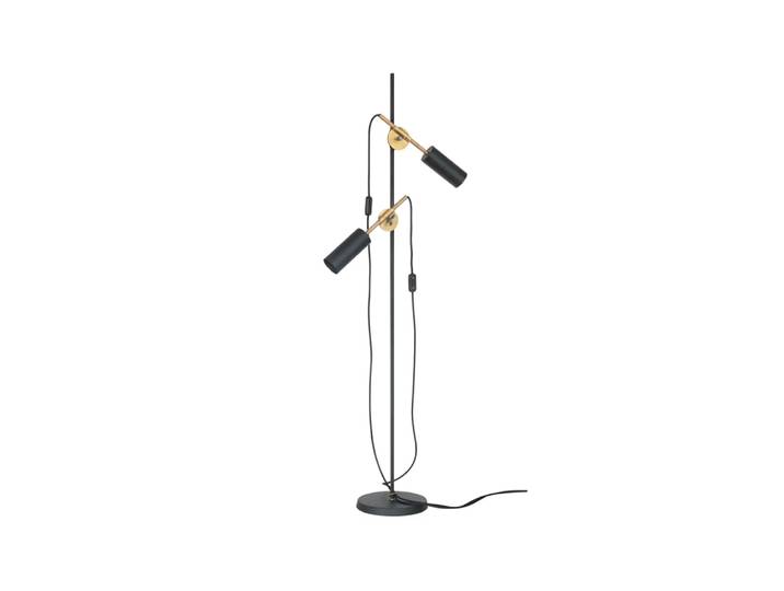 Konsthantverk Stav 2 - Niedrige Stehleuchte Schwarz/rohes Messing