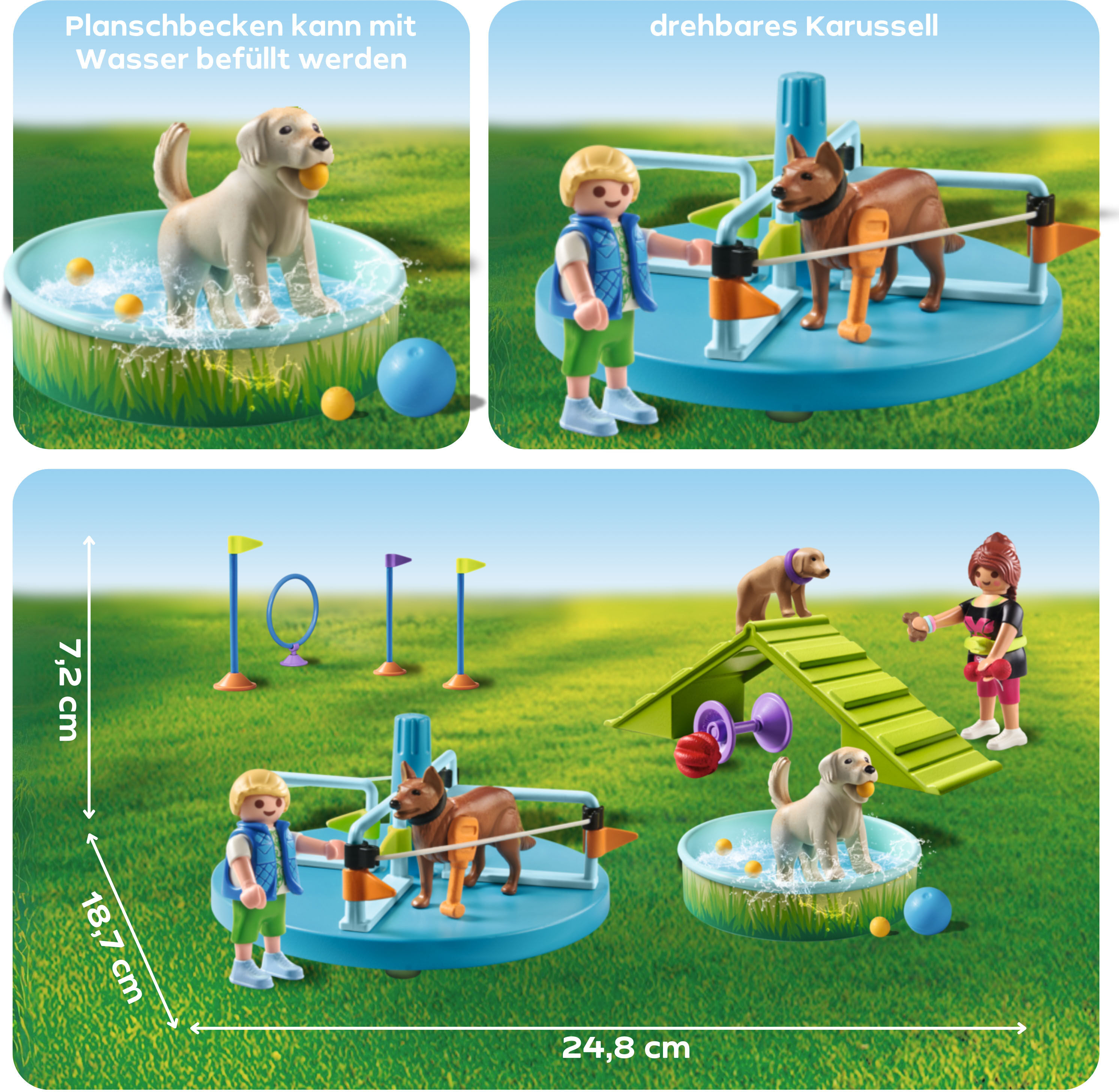 Konstruktions-Spielset PLAYMOBIL "Hundespielplatz (71745), Playmobil My Life", bunt, Spielbausteine, Kinder, Kunststoff, Konstruktions-Spielset