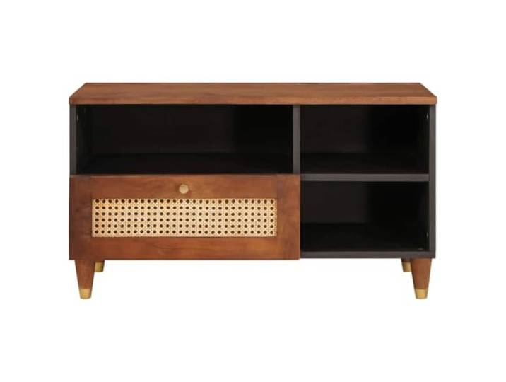 KTHLBRH TV-Schrank 80 x 33,5 x 46 cm, Massivholz, Mango, Braun Minimalistisches Design, kompakt und geräumig, mittlere Aufbewahrungslösung, elegantes Finish