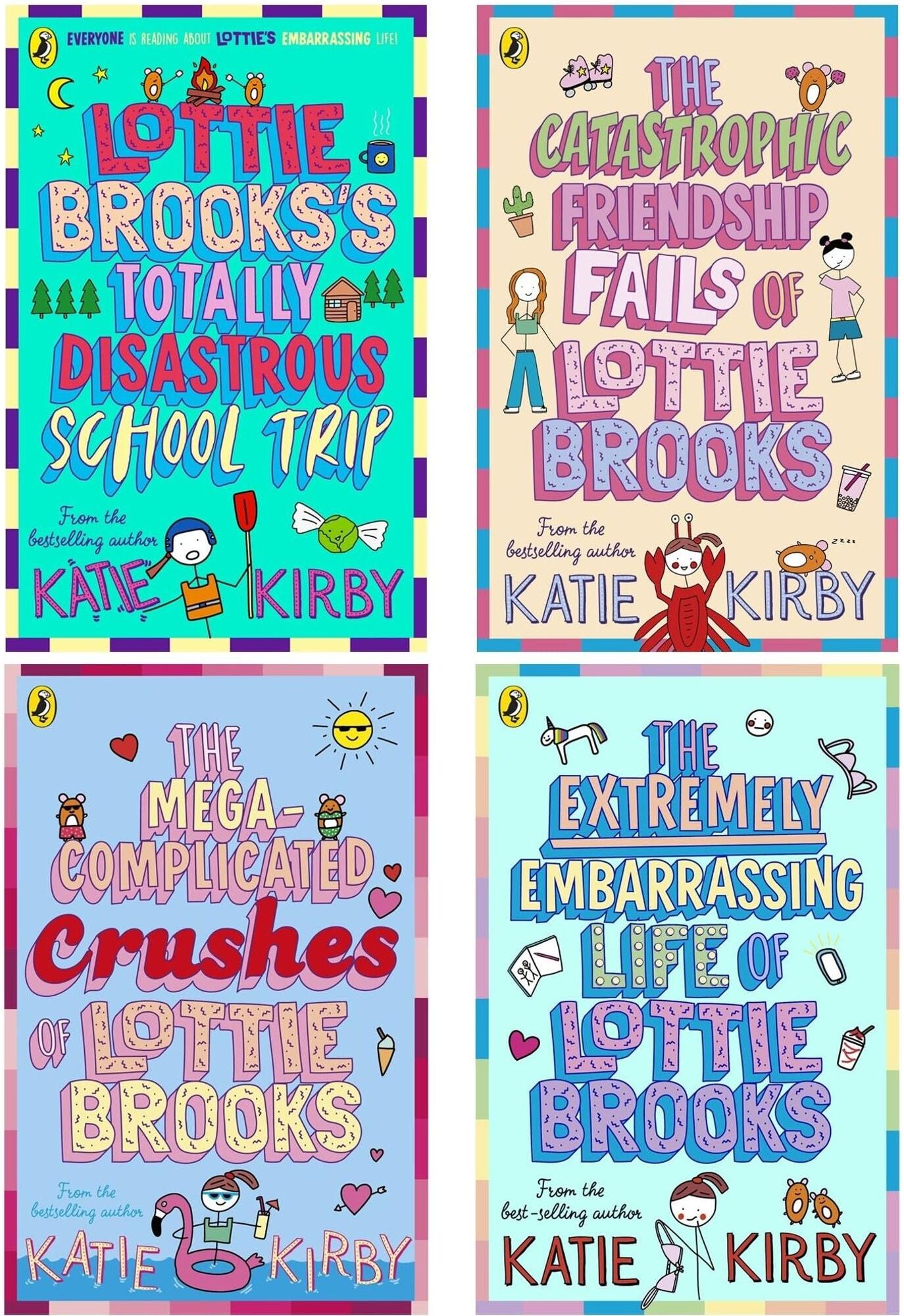 Puffin Lottie Brooks Series 4 Books Collection Set by Katie Kirby (The Extremely Embarrassing Life of Lottie Brooks, The Catastrophic Friendship Fails of Lot
