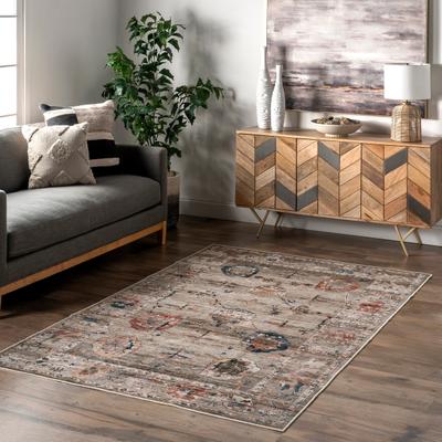 Nuloom Cleora Vintage Floral SplashGuard Machine Washable Area Rug