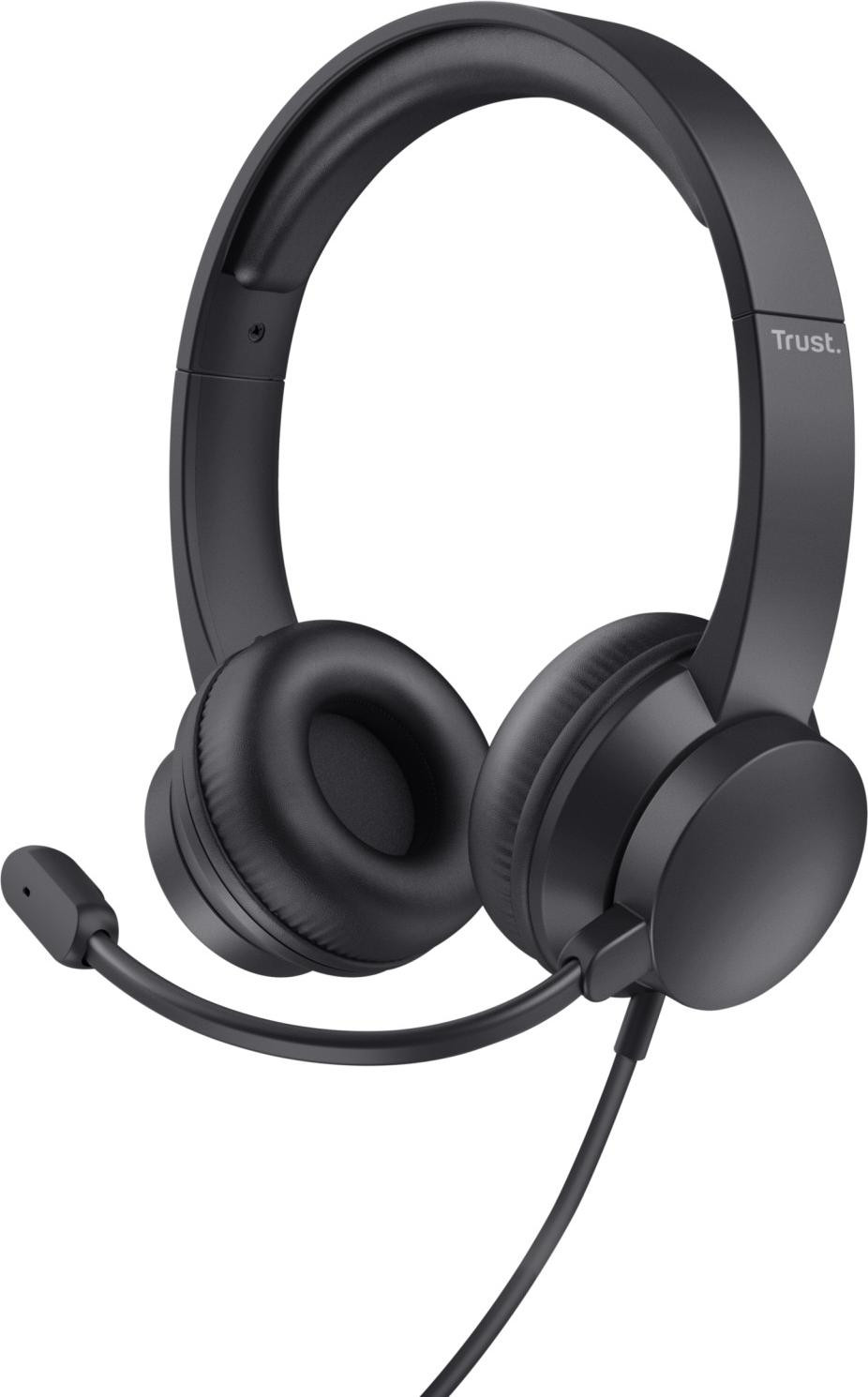 Trust HS-150 bekabelde headset voor kantoor en callcenter, zwart