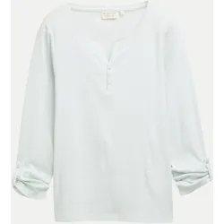 Langarmshirt mit Turn-Up-Funktion Weiß L