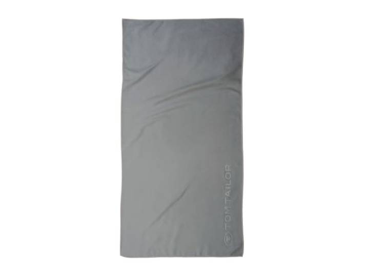 TOM TAILOR Serviette de Fitness\, 70x140 cm\, 80% polyester\, 20% polyamide/ microfibre\, avec fine couture en chaîne et logo en relief\, SPORTS TOWEL Gris (Moody Grey)