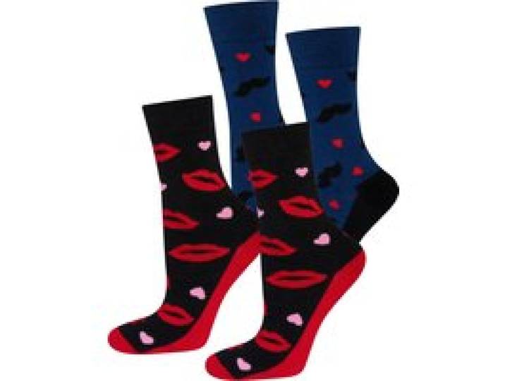 SOXO Lot de 2 paires de chaussettes femme (mr and mrs)