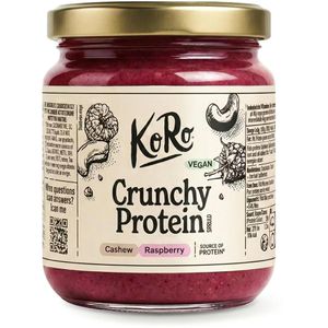 KoRo Nusscreme Crunchy Protein Cashew & Raspberry, ohne Palmöl, 500 g