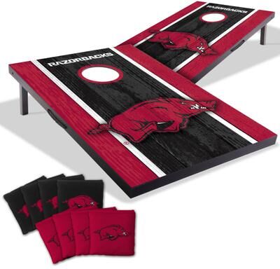 Skip's Garage Arkansas Razorbacks NCAA Compact 2x3 Tailgate Cornhole Board Set