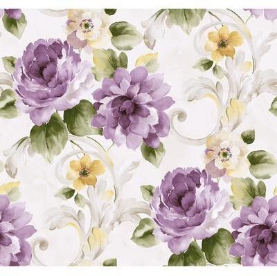 Seabrook Designs Somerset Floral Unpasted Wallpaper