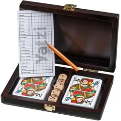 Philos Kartenset Rommé mit Yatzi Walnussoptik (Deutsch, 2 - 10 Spieler)