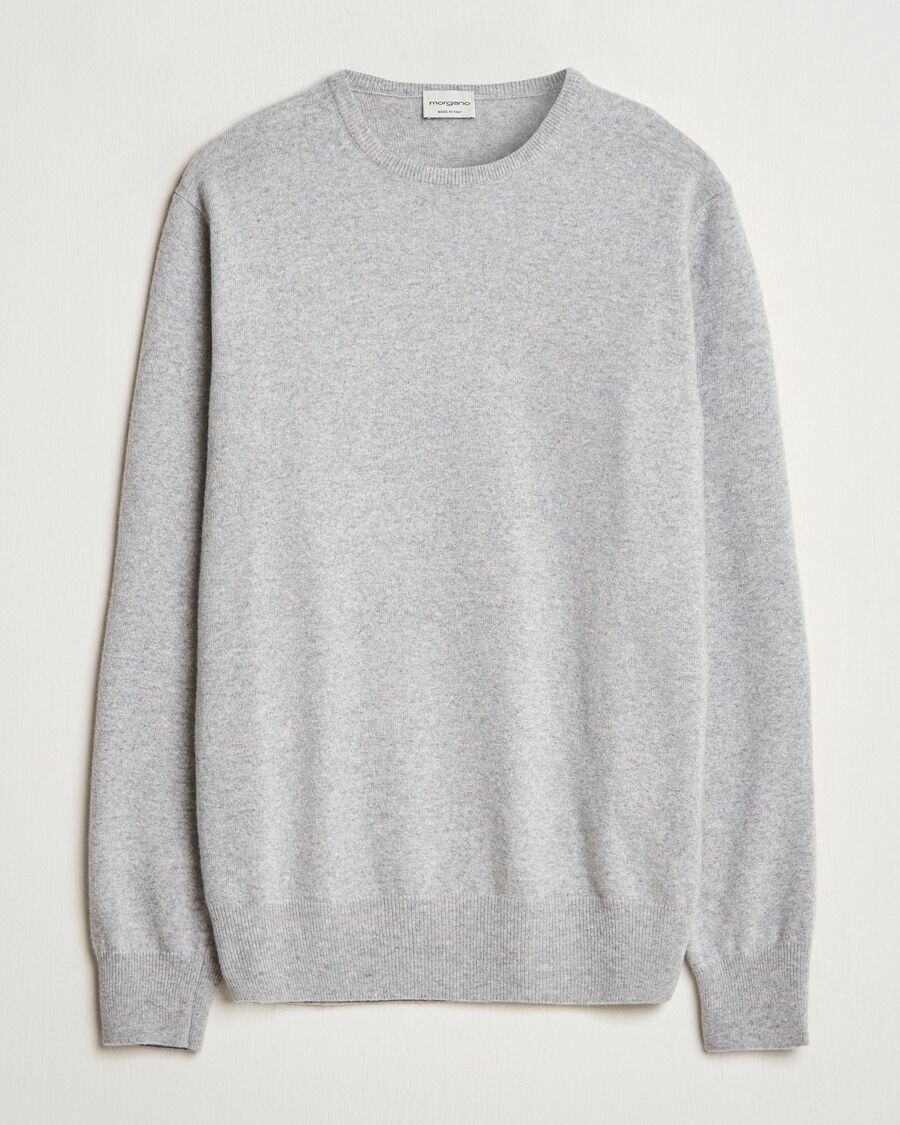 Morgano Wool/Cashmere Crewneck Mid Grey men S Grå