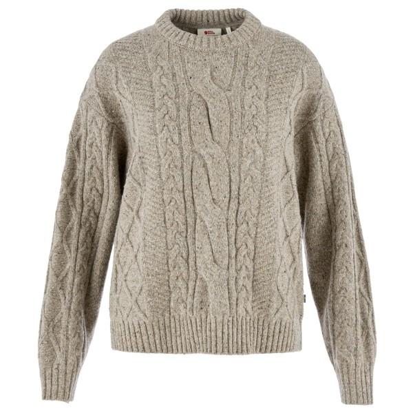 Fjällräven - Women's Övik Cable Knit - Wollpullover Gr L grau/beige