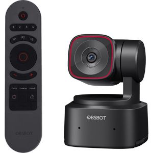 Obsbot Tiny 2 Lite Remote Combo Konferenzkamera, mit Mikrofon und Fernbedienung, 4K, Blickwinkel: 79,4°