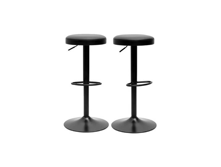 Schwarze höhenverstellbare Barhocker (Set von 2) BYRON